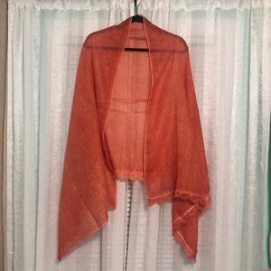 Scarf green blue orange cream black